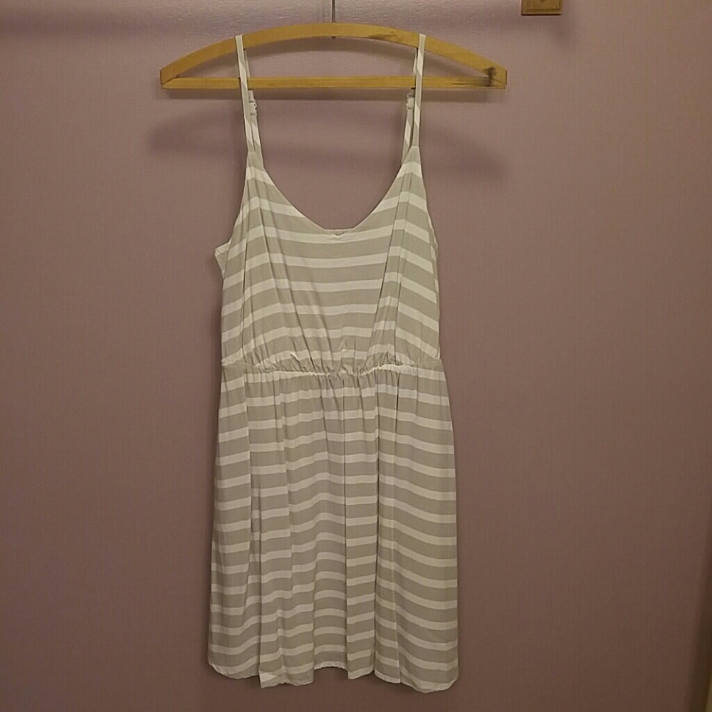 Lauren Conrad tan/cream striped dress